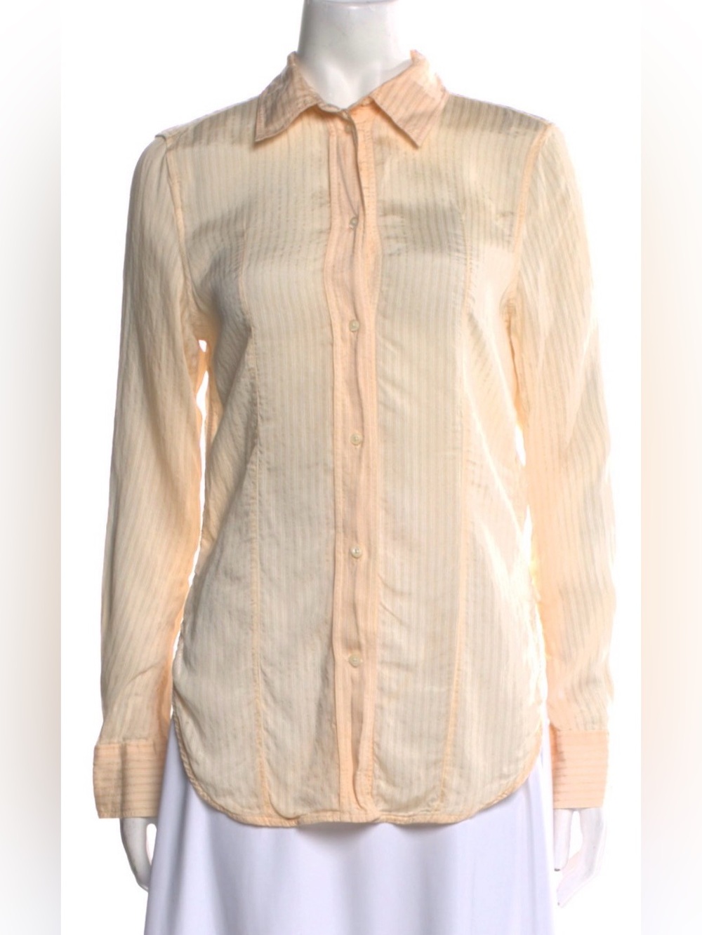 Toteme Light Peach Semi-Sheer Button-Down Shirt
